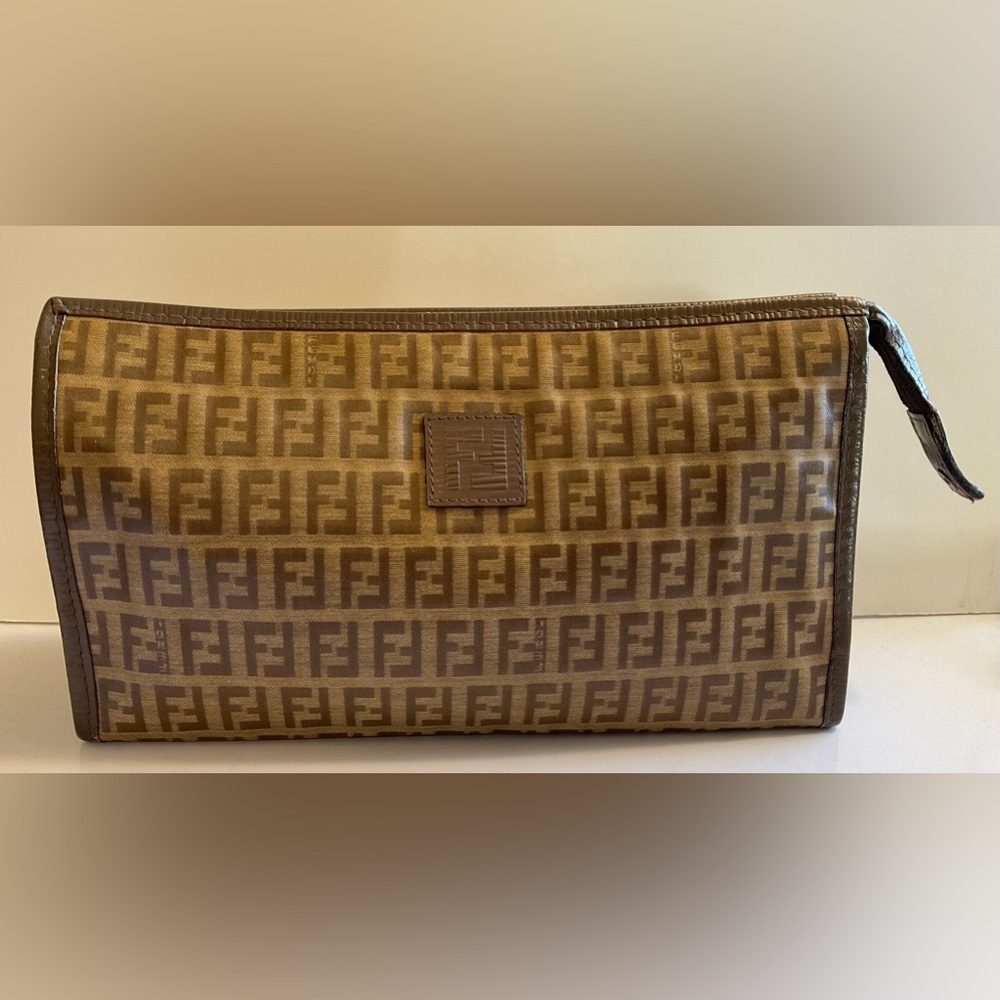 AUTHENTIC FENDI Vintage Zucca Cosmetic Bag